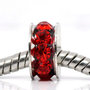 Perle a foro largo con strass "Rosso" (11 mm diam.) ( Cod.10219)