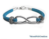 bracciale con simbolo infinito creato a mano laccio azzurro 