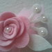 Portaconfetti-segnaposto rose di feltro rosa