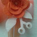 Portaconfetti-segnaposto rose di feltro arancione