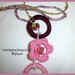                                            collana rosa fucsia con elementi a crochet