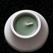PORTACANDELA "VULCANO" - bianco con candelina verde scuro 