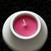 PORTACANDELA "VULCANO" - bianco con candelina rosa scuro