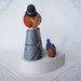 Sposini torta nuziale top cake topper in base figurine statuette