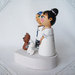 Sposini torta nuziale top cake topper in base figurine statuette