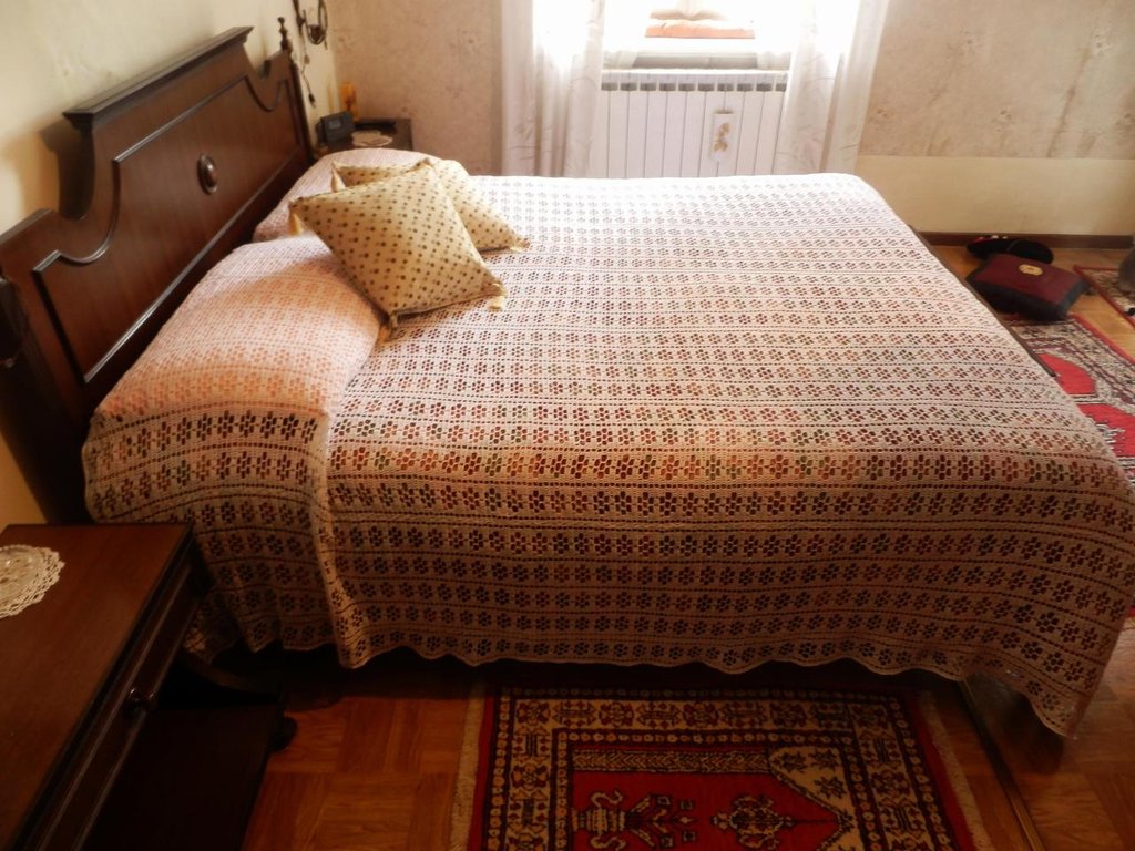 Couvre-lit Matrimonial Fait Main – Crochet Coton Beige – 2 Places