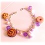 Bracciale goloso biscotti girella marshmalow fimo