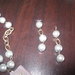Collana e orecchini con perle shell grigie