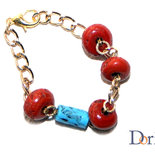 Bracciale Pelle E Pietre, Rosso - Gioielli - Bracciali E Cavigliere - Foto 10