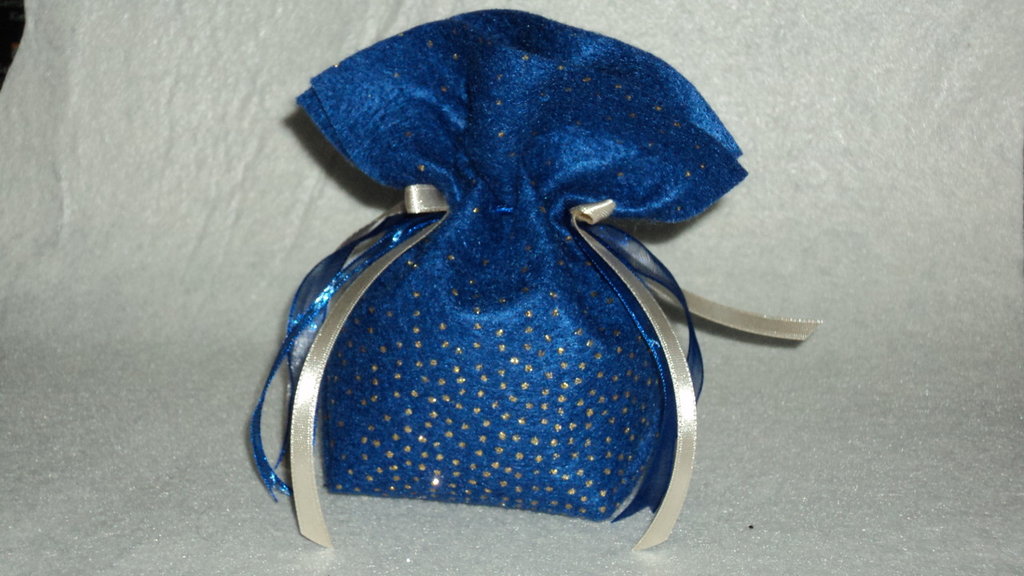 Sacchetto Portaconfetti Confettata Fai Da Te Artigianale Blu Oro Su Misshobby