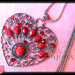 Collana con cuore rosso in argento tibetano anallergico
