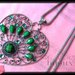 Collana con cuore verde in argento tibetano anallergico