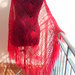 scialle rosso rubino realizzato con forcella