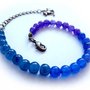 Bracciale braccialetto donna sfumatura di perle Blu/viola  charms cavalluccio