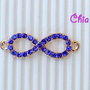 1 connettore link infinito strass blu