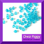 50 x perle bicono acriliche azzurre
