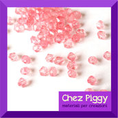 50 x perle bicono acriliche rosa