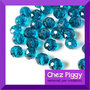 5 x perle sfaccettate blu pavone
