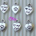 10 charms cuore "my cat"12x9mm