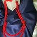 collana lunga perle rosse due fili  con centrale Rosa rossa