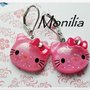 ORECCHINI PENDENTI HELLO KITTY ROSA