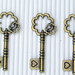 1 charm chiave chiavi bronzo fiorellino