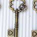 1 charm chiave chiavi bronzo fiorellino
