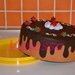 Copri torta rivestito e decorato con pannolenci - Cioccolato e fragole