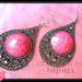 Orecchini pendenti a goccia  rosa color argento con strass (ANALLERGICI)