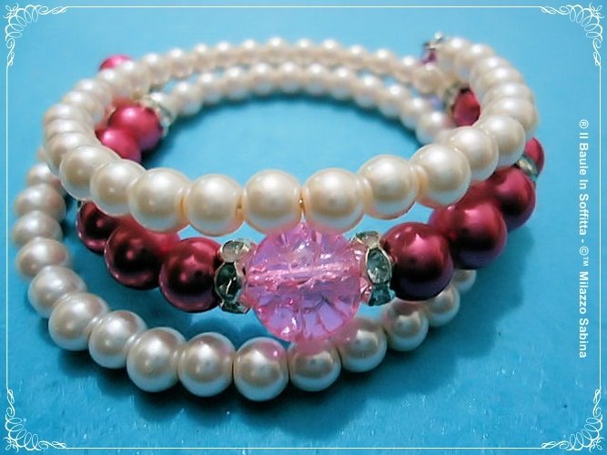 Bracciale Rigido Bohémien MINACHI Con Perline Di Tormalina E Perle - Fatto A Mano, Medio, Vintage, Unico