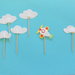 Set da 12 cupcake-topper di carta a forma di aeroplano e nuvole: per una festa celestiale! 