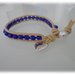 Bracciale moda primavera estate 2014 stile chan luu cordoncino cerato naturale e perle sfaccettate blu elettrico 