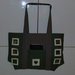 borsa verde/grigio con applicazioni