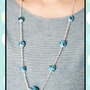 collana con perle in fimo blu