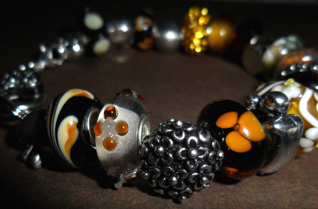 Bracciale da Donna con Perle in Vetro di Murano Originale, Collezione Florence, Blu - Venezia classica