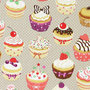 Tessuto in cotone  cupcake