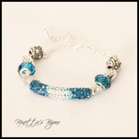 Bracciale Donna Con Cuore Di Cristallo – Rosso E Blu – Regolabile – Regalo Per Festa Della Mamma, San Valentino, Compleanno
