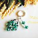 Anello regolabile con pendenti verde smeraldo cuore e barretta San Valentino