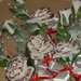 segnaposto decorati a mano con glitter rosso "rose"