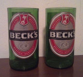 3 Bicchieri Birra Beck's ottenuti da bottiglie
