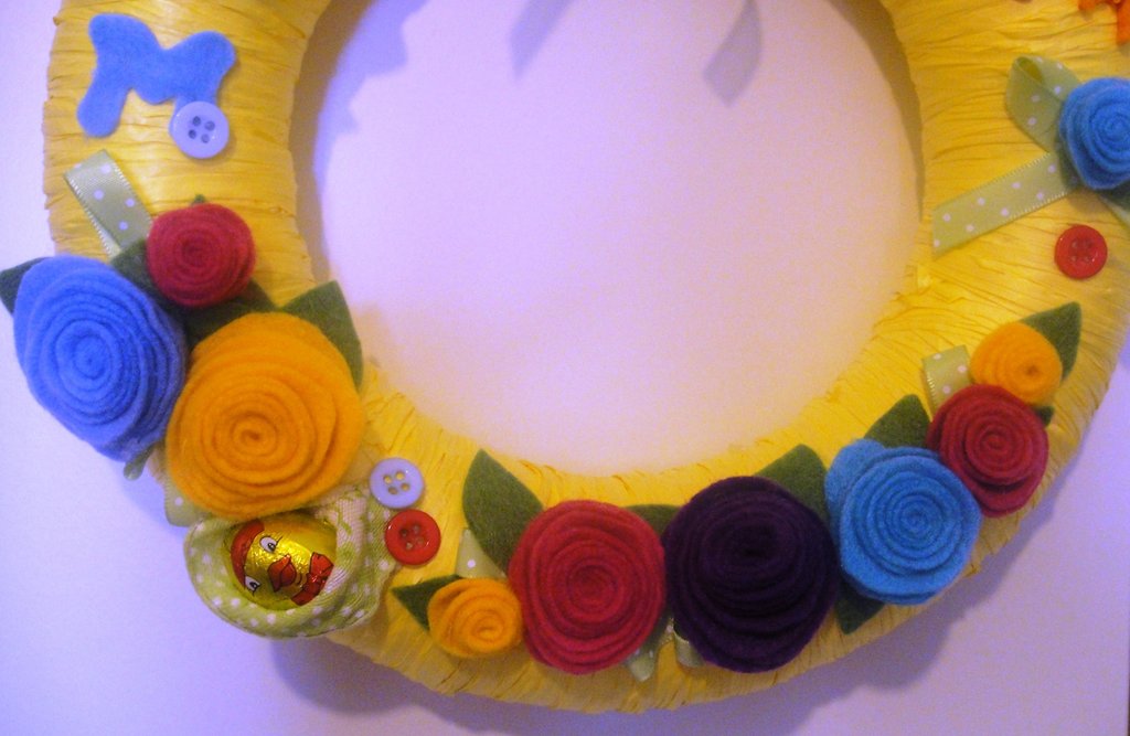 Ghirlanda Pasquale Per Porta - Uova Color Pastello, Decorazione Primaverile - Foto 5