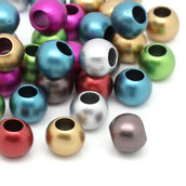 10 perle a foro largo 12 mm colori mix acoppie