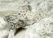 Bracciale bangle largo decorato con cristalli Swarovski