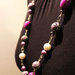 Collana lunga realizzata a mano con perle fantasia in Fimo - "Lilla"