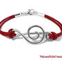 Bracciale chiave di violino cordino rosso