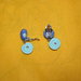 orecchini clip (Senza foro) - ciondolo azzurro girella brillantino