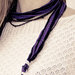 Collana multifili viola e nero - uncinetto e perline 