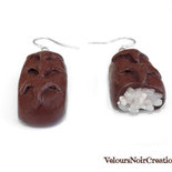 orecchini cioccolato bounty in fimo