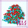 1 x mix perline conteria - VERDE ROSSO AZZURRO