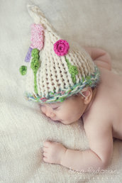 Cappellino per neonata Cappellino per bambina Fatto a mano Accessori neonato Maglia e crochet per neonati e bambini Photo Props Aspettando primavera